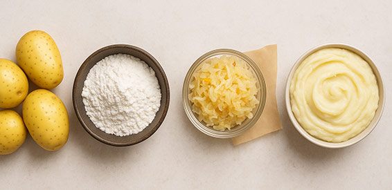 Bramborová mouka, fermentované brambory, bramborová kaše