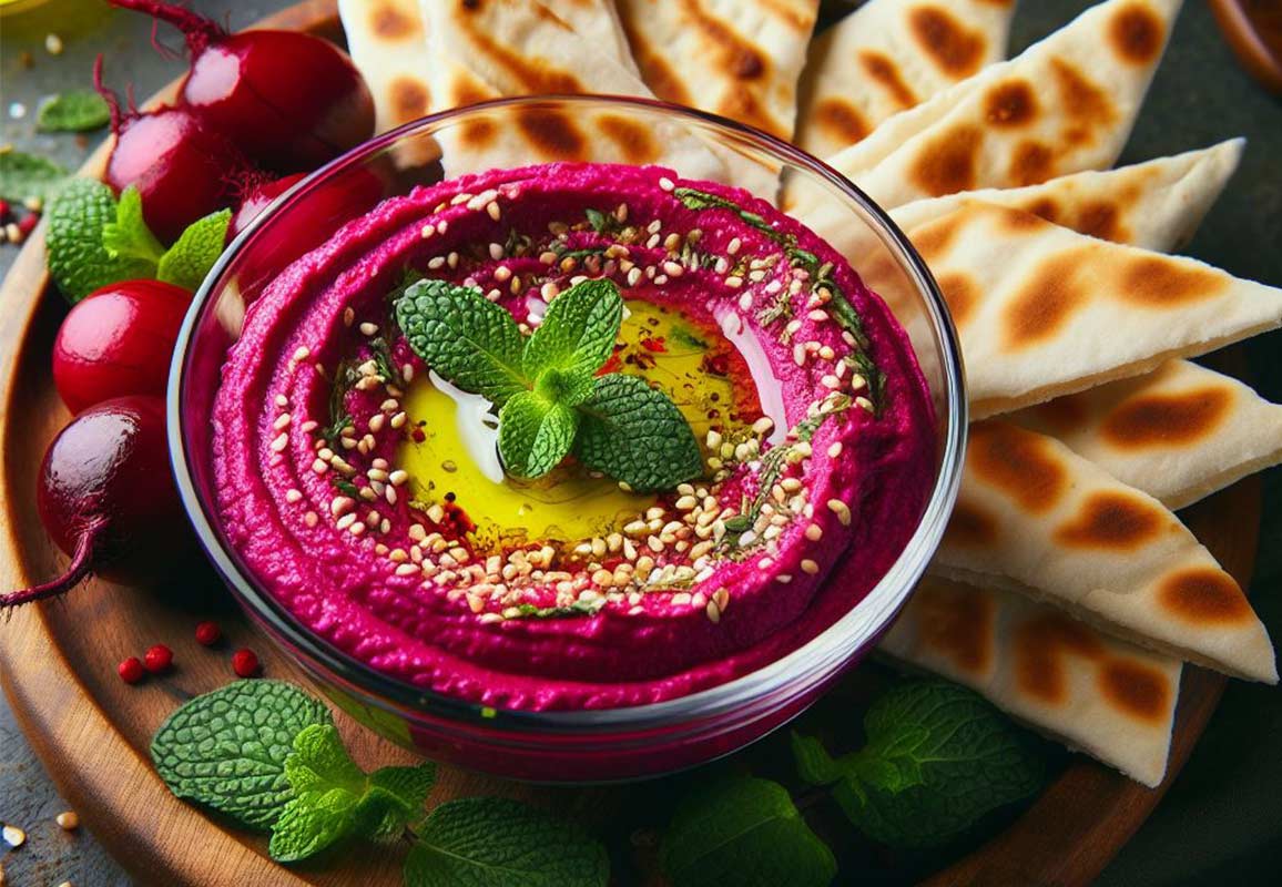Hummus z červené řepy