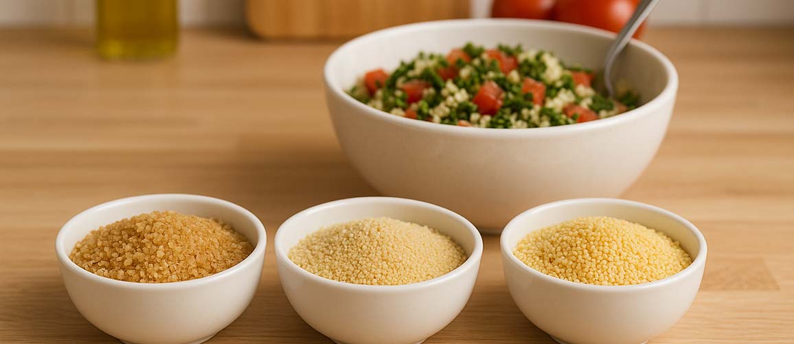 Zdravé obiloviny - jáhly, kuskus, bulgur